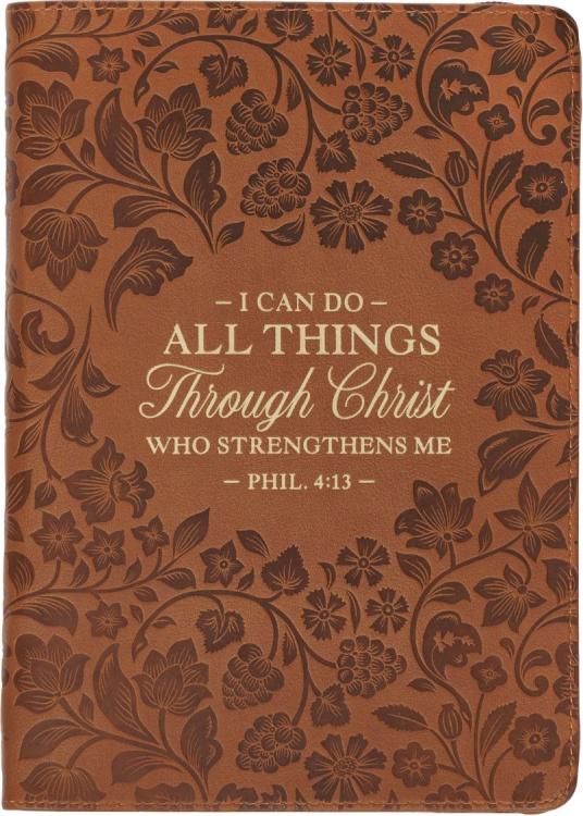 I Can Do All Things Through Christ Journal With Zipper Closure