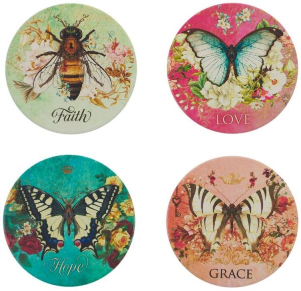 Secret Garden 4 Piece Ceramic Coaster Set