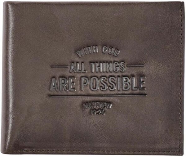 With God All Things Are Possible Genuine Leather Matthew 19:26