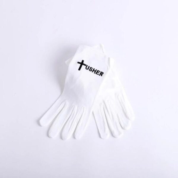 Usher Gloves With Black Cross